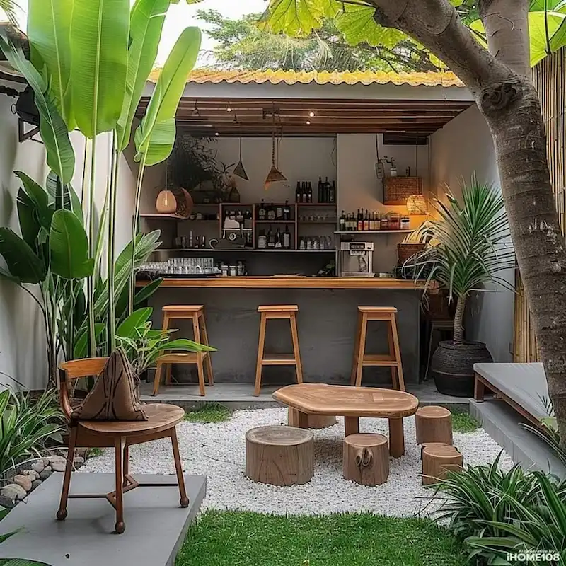 Rustic Cafe-Style Terrace Decoration